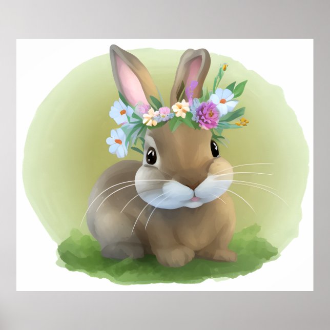 Cute Påsk Bunnyfor Poster en positiv stämning (Framsidan)