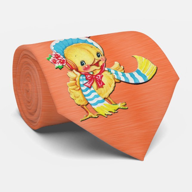 Cute Påsk Chic Orange Manar Necktie Slips (Rullad)