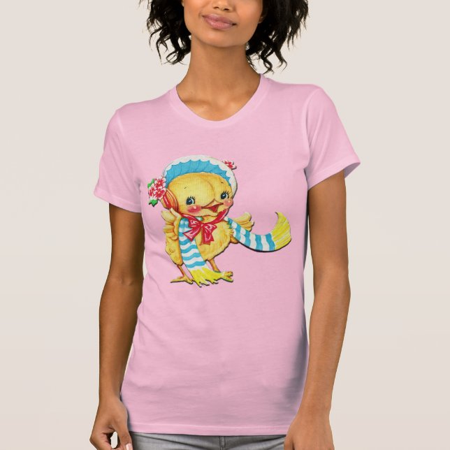 Cute Påsk Chic på Rosa T Shirt (Framsida)