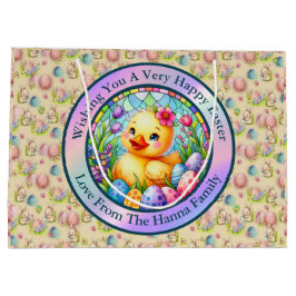 Cute Påsk Chick, Blommor och färgstarka ägg