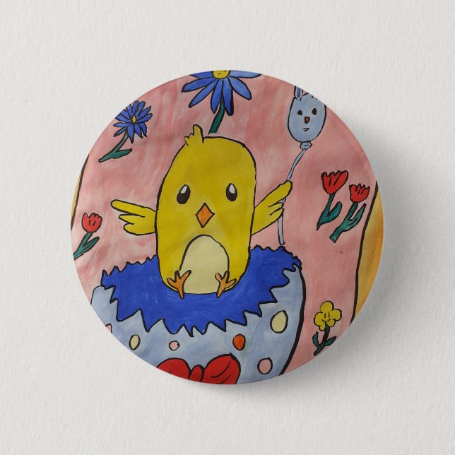 Cute Påsk Chick-bricka Knapp (Framsida)