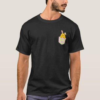 Cute Påsk Chick Bunny Pocket T Shirt-Påsk T S T Shirt