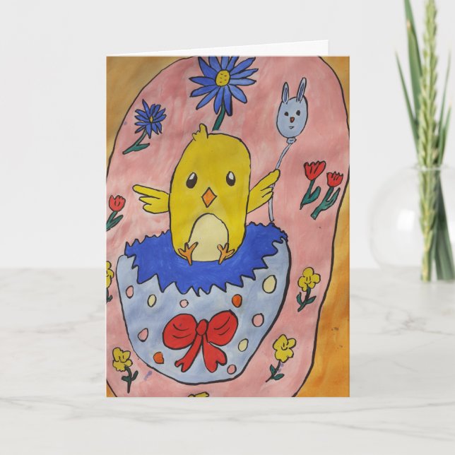 Cute Påsk Chick Card Kort (Framsida)