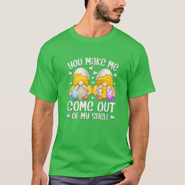 Cute Påsk Chick Gnome säger: Kvinnor och lustigt T Shirt (Framsida)