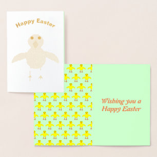 Cute Påsk Chick-kort Folierat Kort