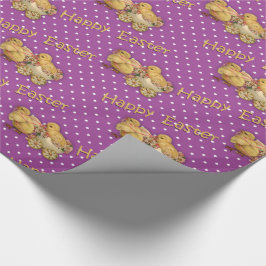 Cute Påsk Chick Lila Påsk Presentpapper