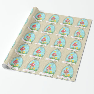 Cute Påsk chick med champinjon Glad påsk Presentpapper