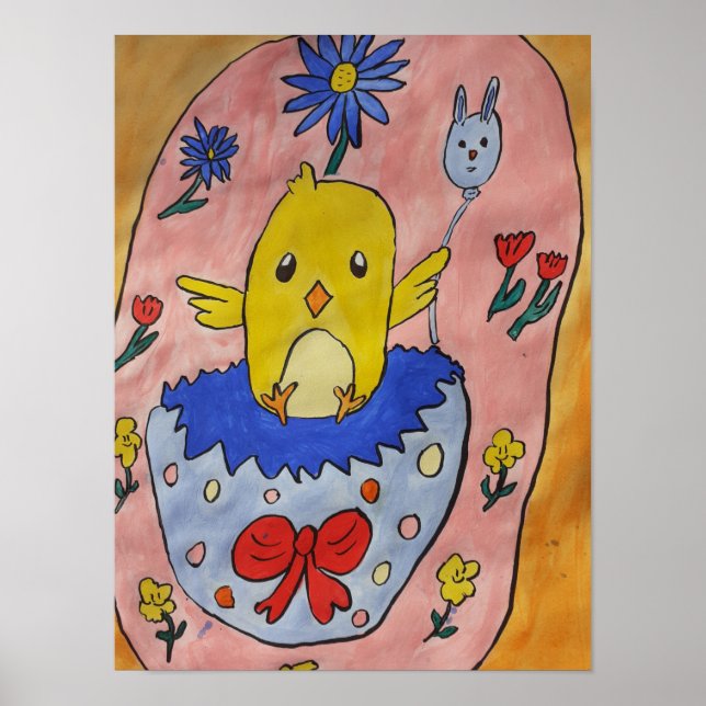 Cute Påsk Chick Poster (Framsidan)