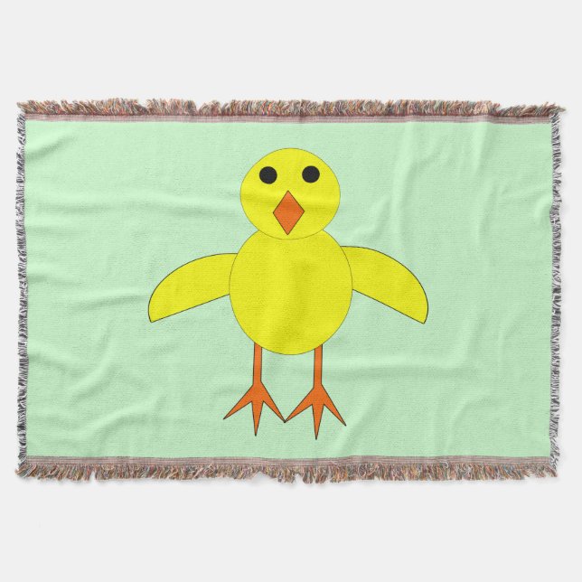 Cute Påsk Chick Thevet Blanket Mysfilt (Framsidan)