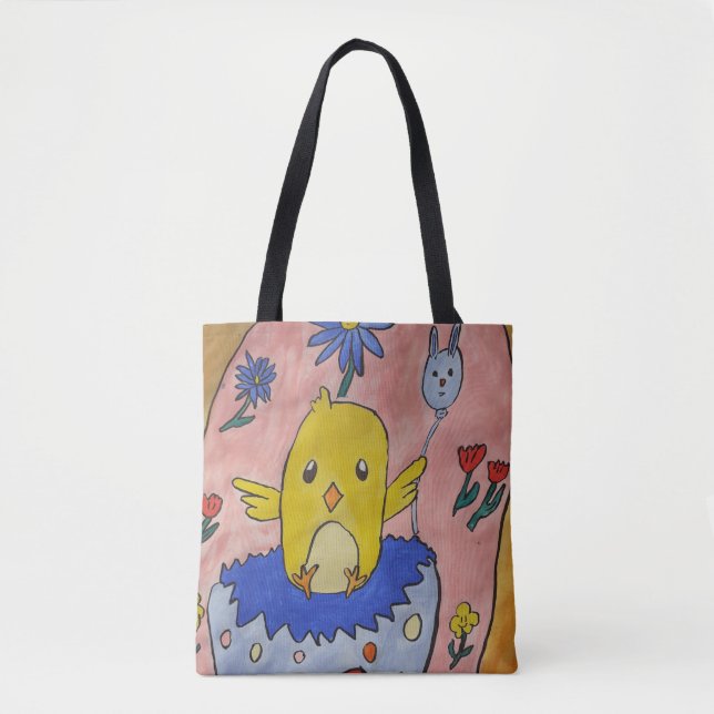 Cute Påsk Chick Tote Bag Tygkasse (Framsida)