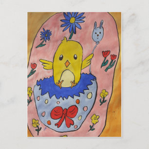 Cute Påsk Chick-vykort Vykort