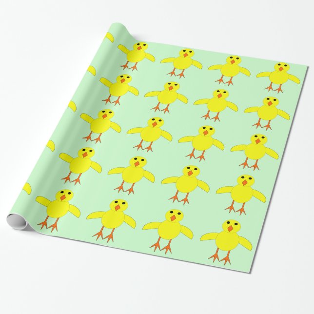 Cute Påsk Chick Wrapping Papper Presentpapper (Utrullad)
