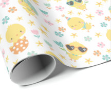 Cute Påsk-chickar med blommor och ägg