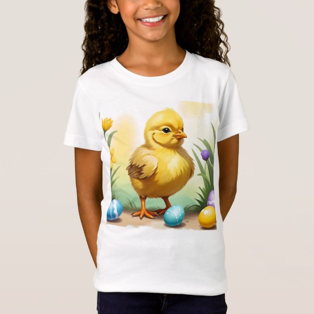 Cute Påsk Chicken 1, Påsk T Shirt (Framsida)