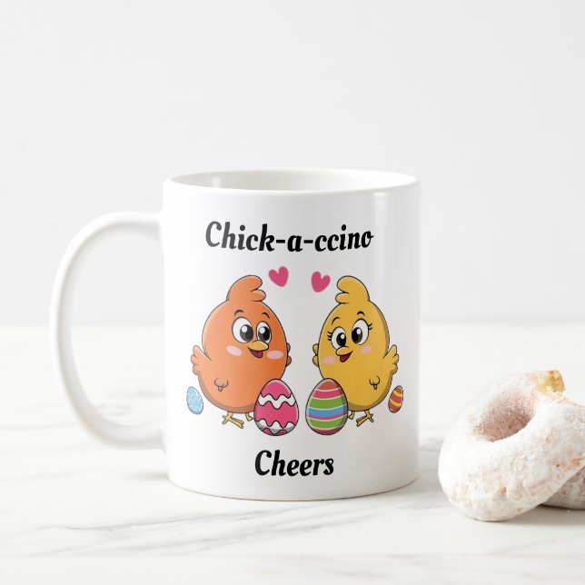 Cute Påsk Chickens Kaffemugg (Med munk)