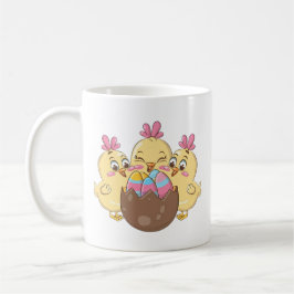 Cute Påsk Chickens med ägg Kaffemugg