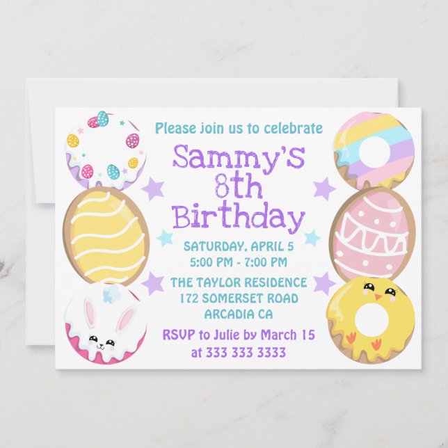 Cute Påsk Cookies & Cakes Födelsedagsfest Inbjudningar (Framsida)