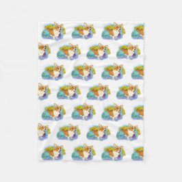 Cute Påsk Corgi Fleecefilt