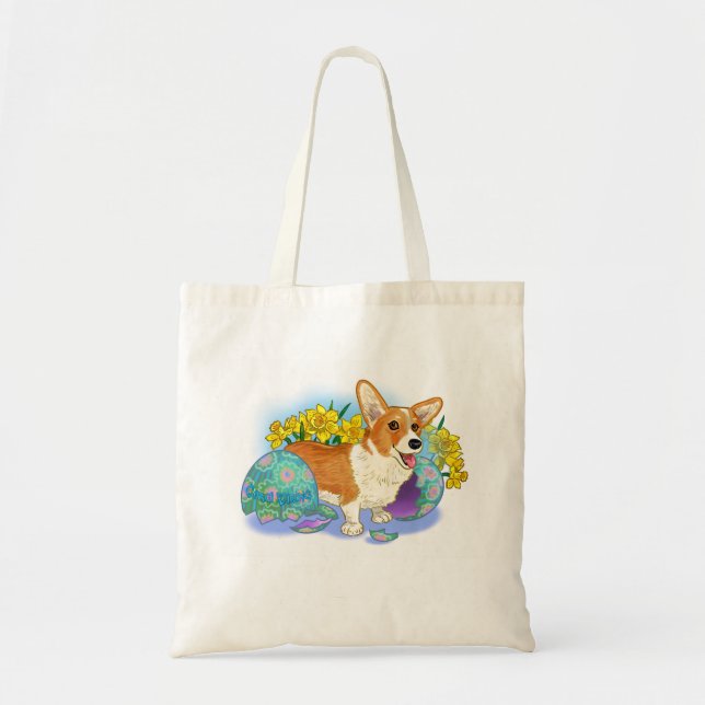 Cute Påsk Corgi Tygkasse (Framsidan)