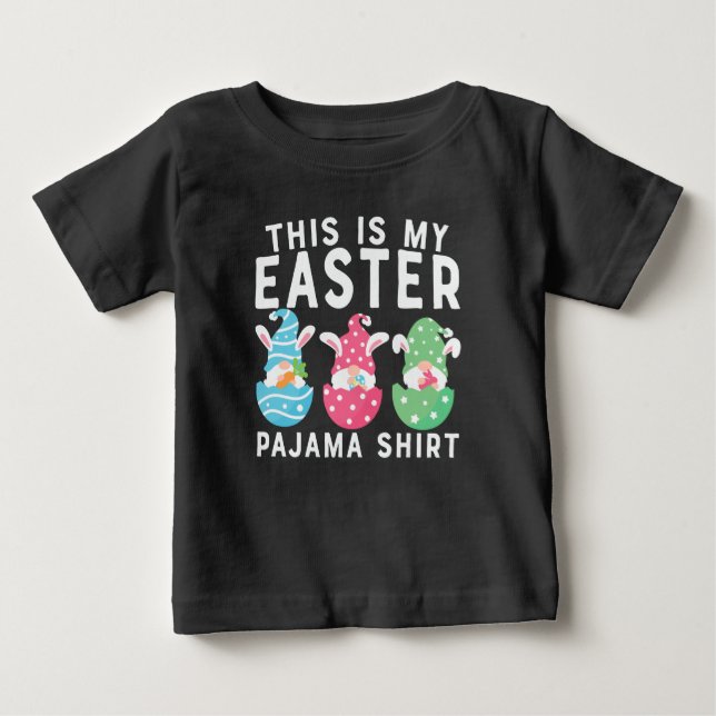 Cute Påsk-dagen är min Påsk Pajama  T Shirt (Framsida)