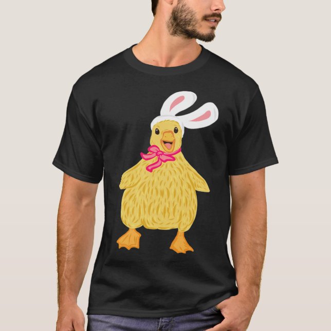Cute Påsk Duckling Gifts Funny Anka Egg Black la T Shirt (Framsida)