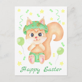 Cute Påsk-ekorren för en positiv stämning Vykort