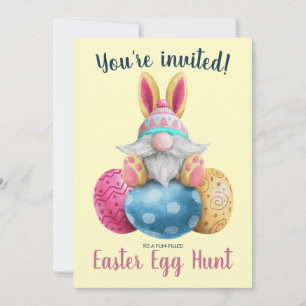 Cute Påsk Gnome Egg Hunt-inbjudan Julkort