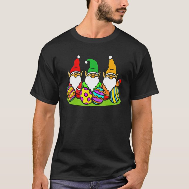Cute Påsk Gnomes Nordic Påsk Söndag Egg Huntin T Shirt (Framsida)