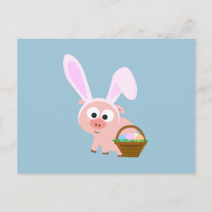 Cute Påsk Gris Helg Vykort