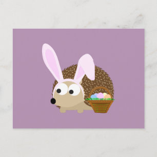 Cute Påsk Hedgehog Helg Vykort