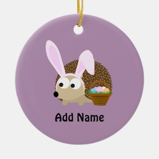 Cute Påsk Hedgehog Julgransprydnad Keramik (Framsidan)