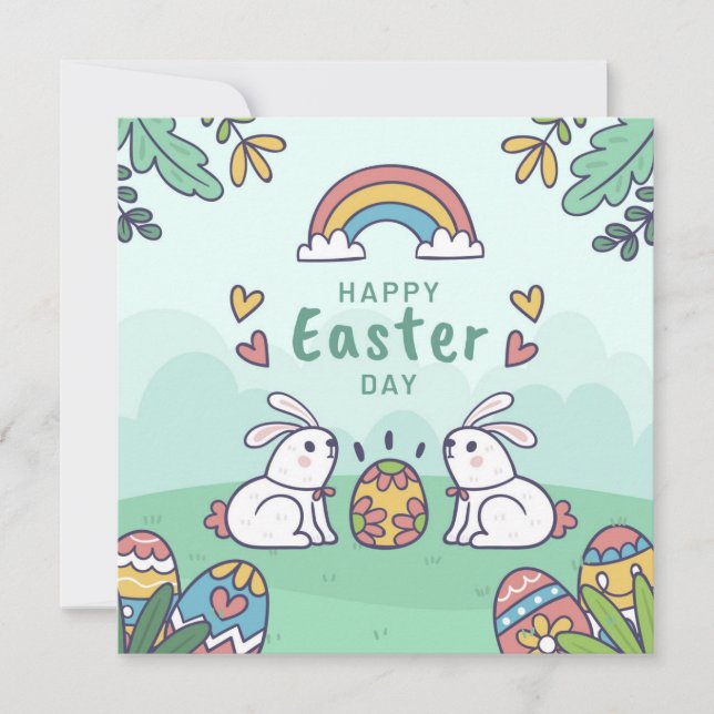 Cute Påsk Helgdag Card Julkort (Framsida)