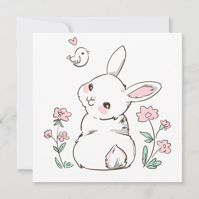 Cute Påsk Helgdag Card Julkort (Framsida)