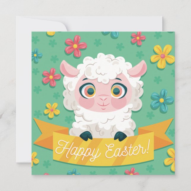Cute Påsk Helgdag Card Julkort (Framsida)