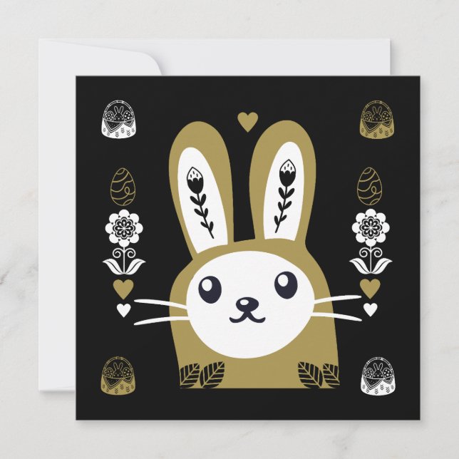 Cute Påsk Helgdag Rabbit Kort (Framsida)