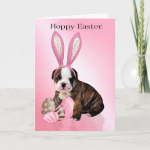 Cute Påsk, hundvalpar med ägg, med kanin Helgkort