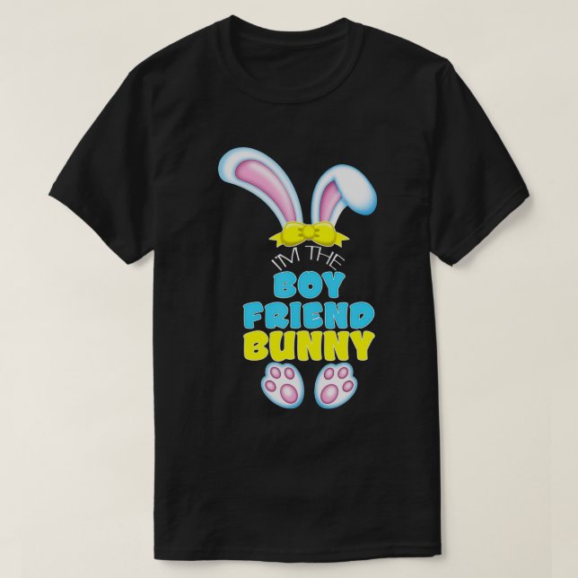 Cute Påsk I är Boykompis Bunny Matching Coupl T Shirt (Design framsida)
