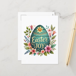Cute Påsk joy ord art-ägg Helg Vykort