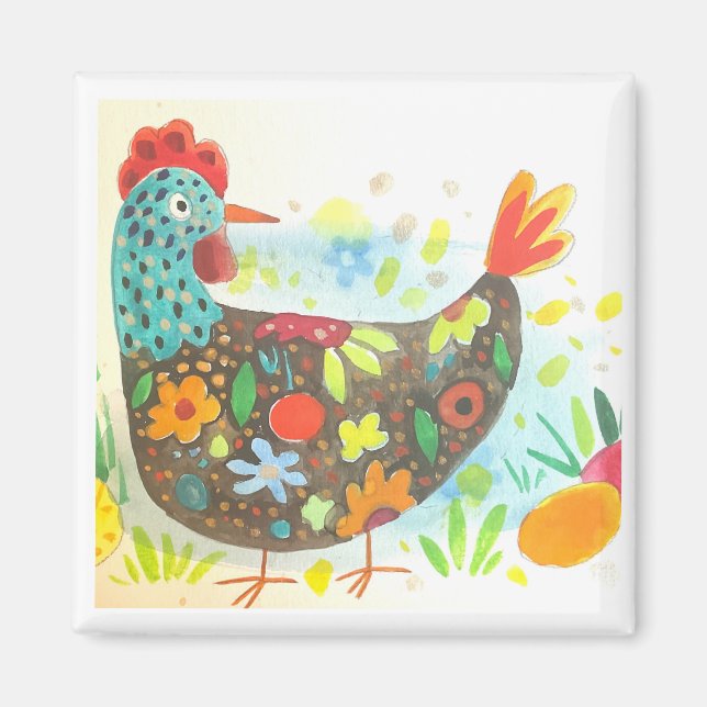 Cute påsk kyckling och ägg magnet (Framsidan)