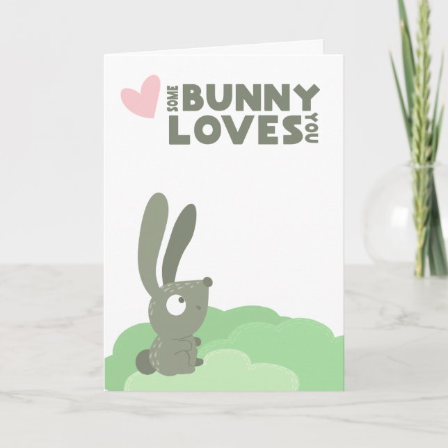 Cute Påsk lite Bunny Kärlek You Helgkort (Framsida)