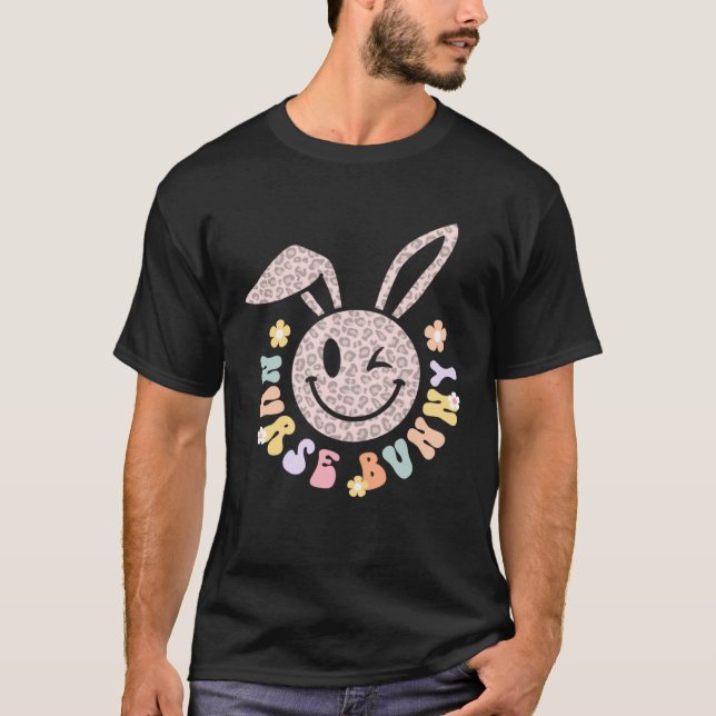 Cute Påsk Nurse Bunny Öron Glad påsk Eggs Ou T Shirt (Framsida)