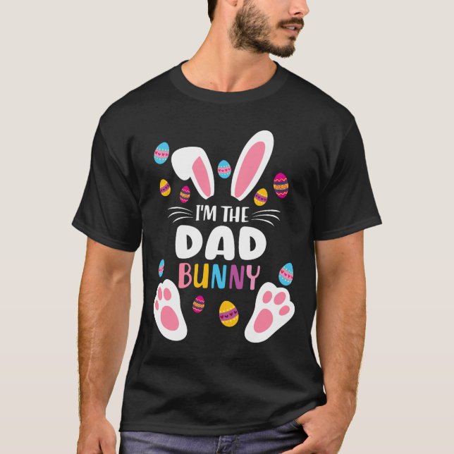 Cute Påsk Pappa Bunny T Shirt (Framsida)