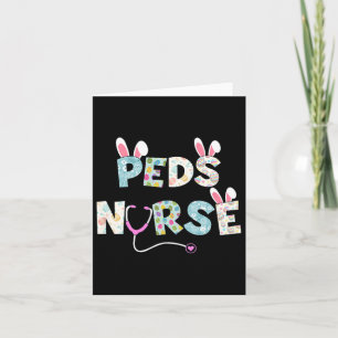 Cute Påsk Peds Nurse Bunny Öron Glad påsk Egg Kort