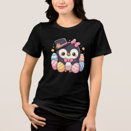 Cute Påsk Penguin med färgade ägg Kawaii T Shirt