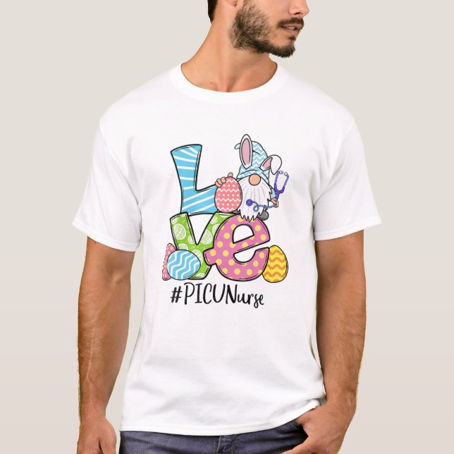 Cute Påsk PICU Nurse Bunny Öron Glad påsk Gno T Shirt (Framsida)