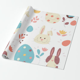 Cute påsk tecknad bunny och ägg presentpapper