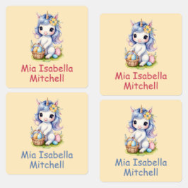 Cute Påsk Unicorn - Anpassade Järn på etiketter