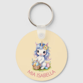 Cute Påsk Unicorn Keychain Nyckelring
