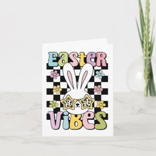 Cute "Påsk Vibes"-hälsningskort för interpolering Kort