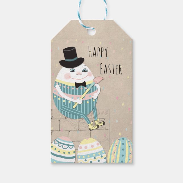 Cute Påskägg & Humpty Dumpty Presentetikett (Framsidan)